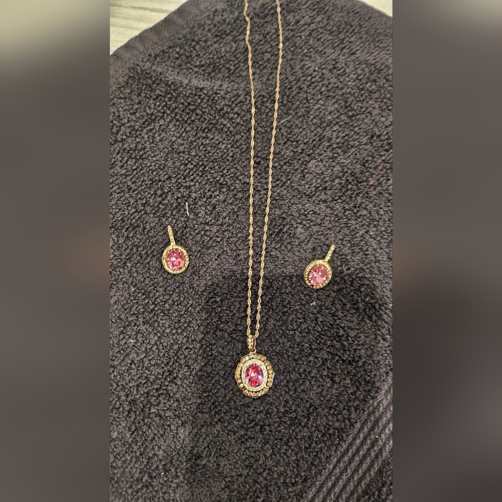 Elegant Rose Gold and Pink Fashion Jewelry Set